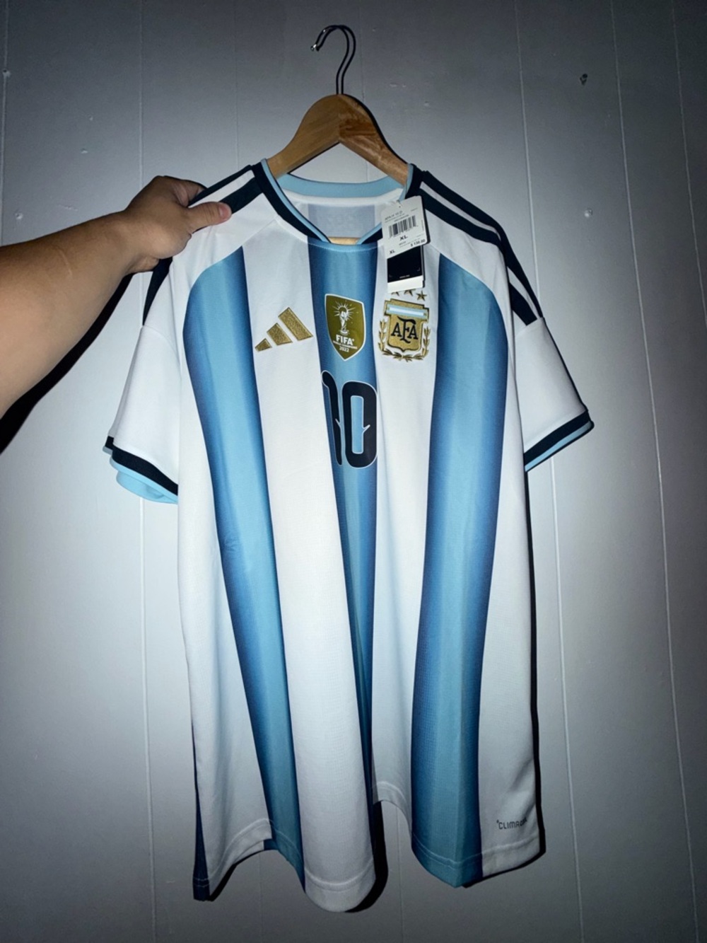 adidas Argentina Lionel Messi Blue White Soccer Jersey